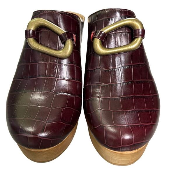 Frame Le Ione Clog Platform Wood Leather Size 39/US 8.5 - Picture 3 of 10